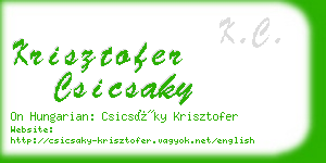 krisztofer csicsaky business card
